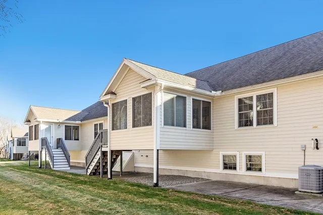 a view of outdoor space with seating