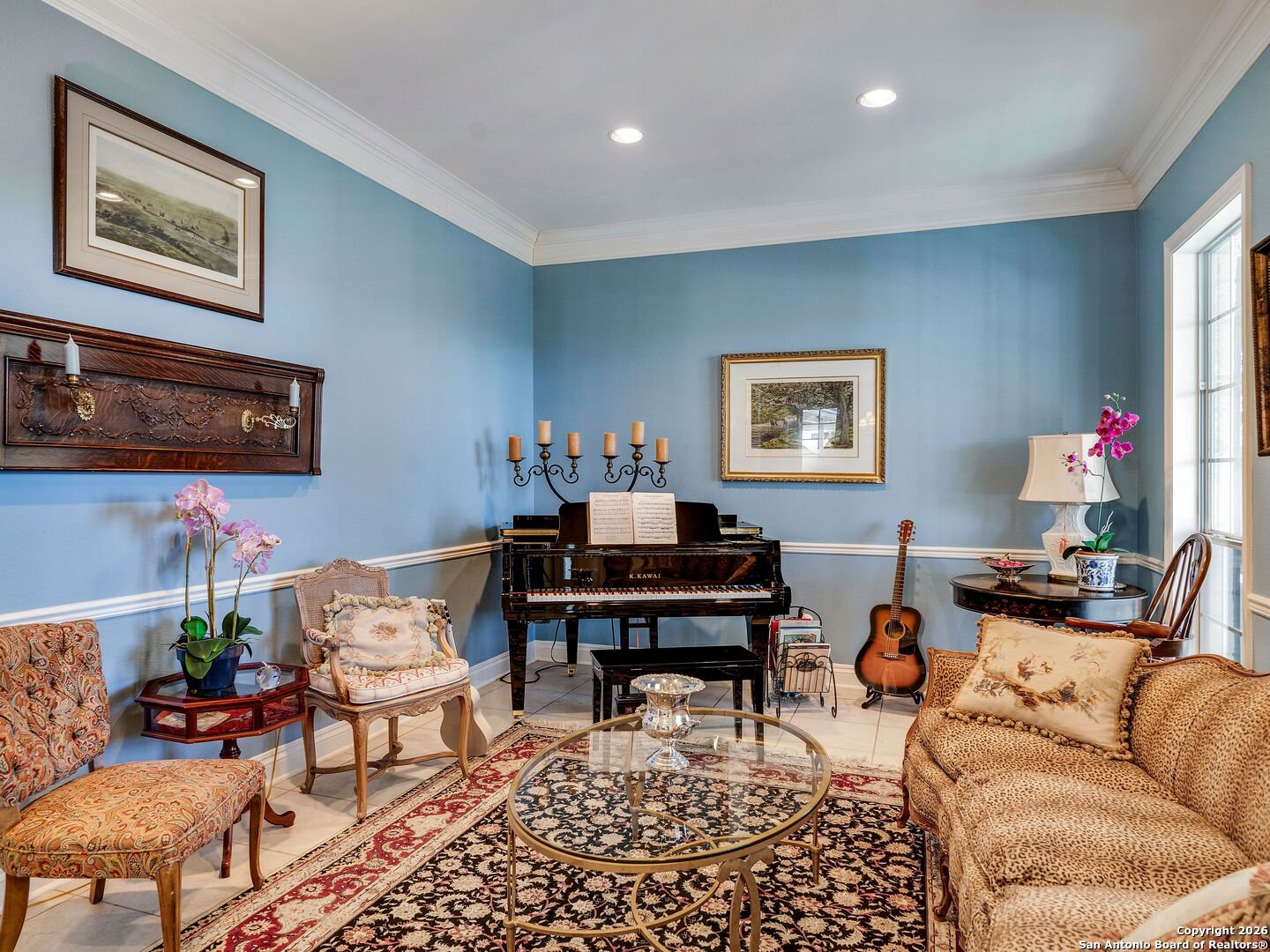 155 Cibolo Ridge Trail Boerne, TX 78015 - Photo 11 of 100 a living room with furniture and a flat screen tv with wooden floor