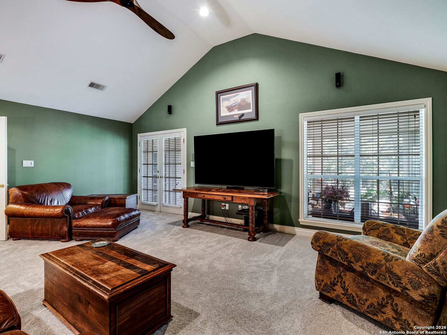 155 Cibolo Ridge Trail Boerne, TX 78015 - Photo 46 of 100 a living room with furniture and a flat screen tv