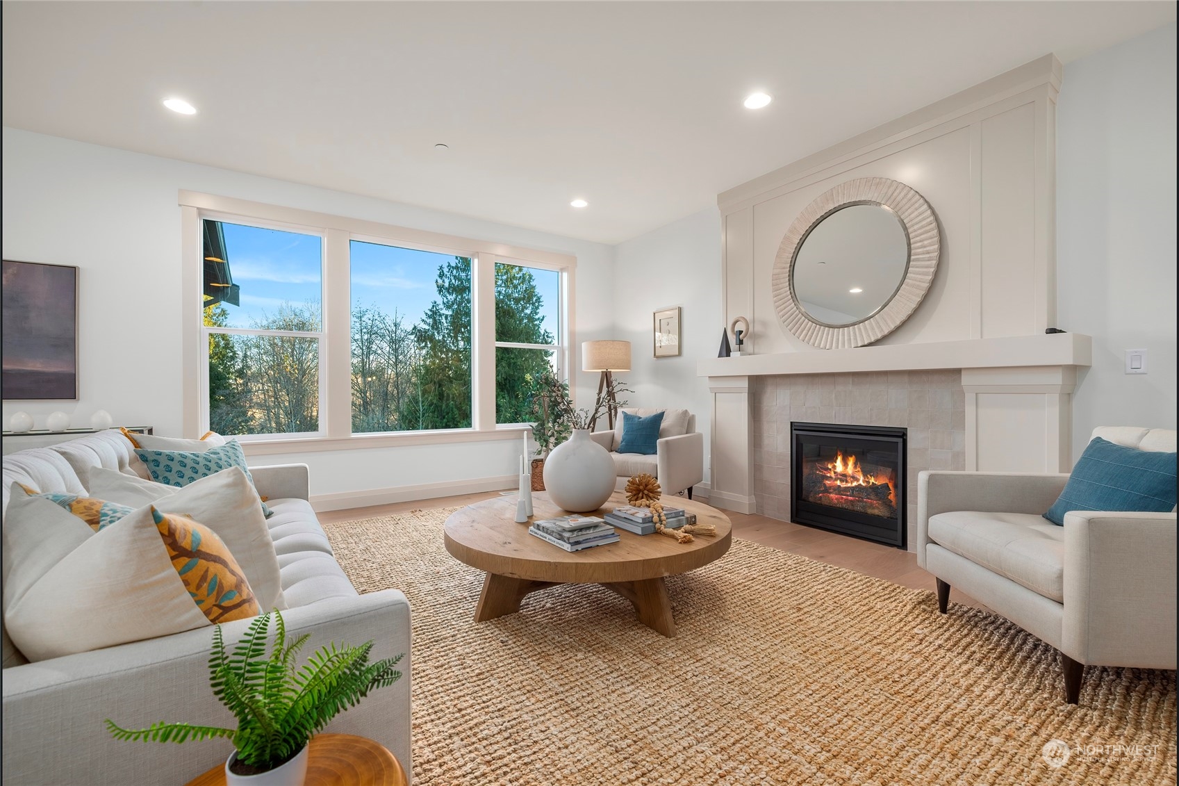 324 174th Street Southeast Bothell, WA 98012 - Photo 7 of 37 a living room with furniture a window and a fireplace