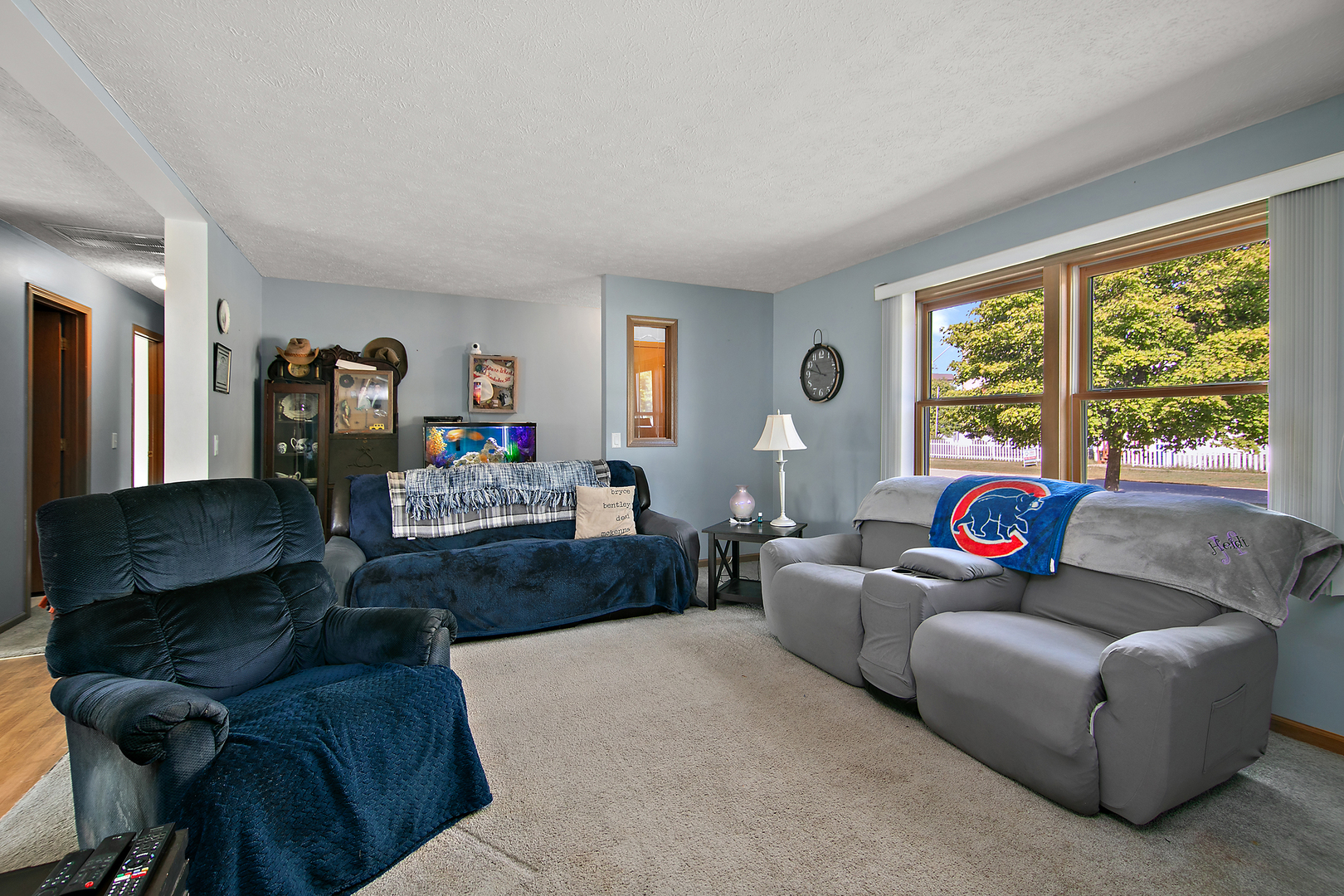 126 East Cleveland Street Cullom, IL 60929 - Photo 2 of 29 a living room with furniture and a large window