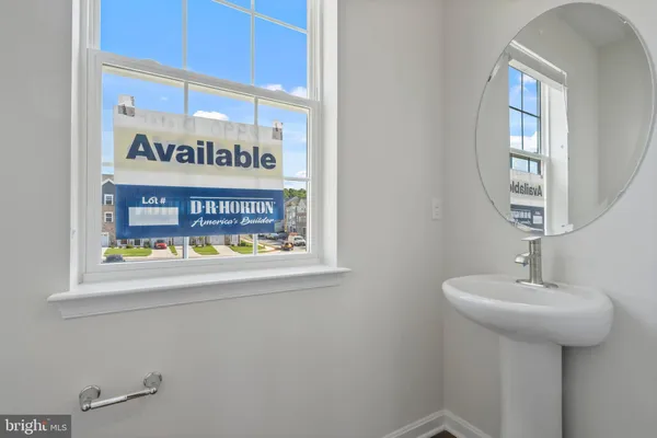 a sign on a window of a room