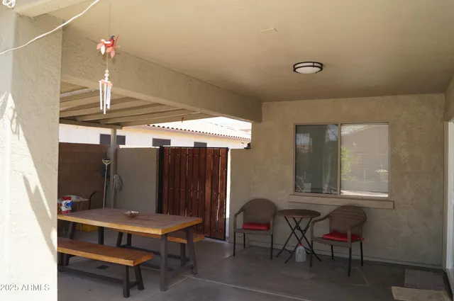 an outdoor space with patio