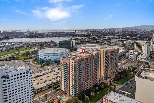 an aerial view of a city