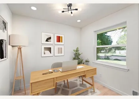 a room with furniture and window