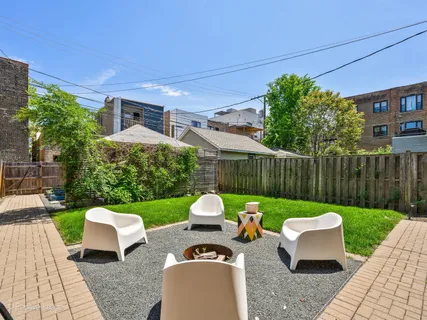 a table and chairs in the patio