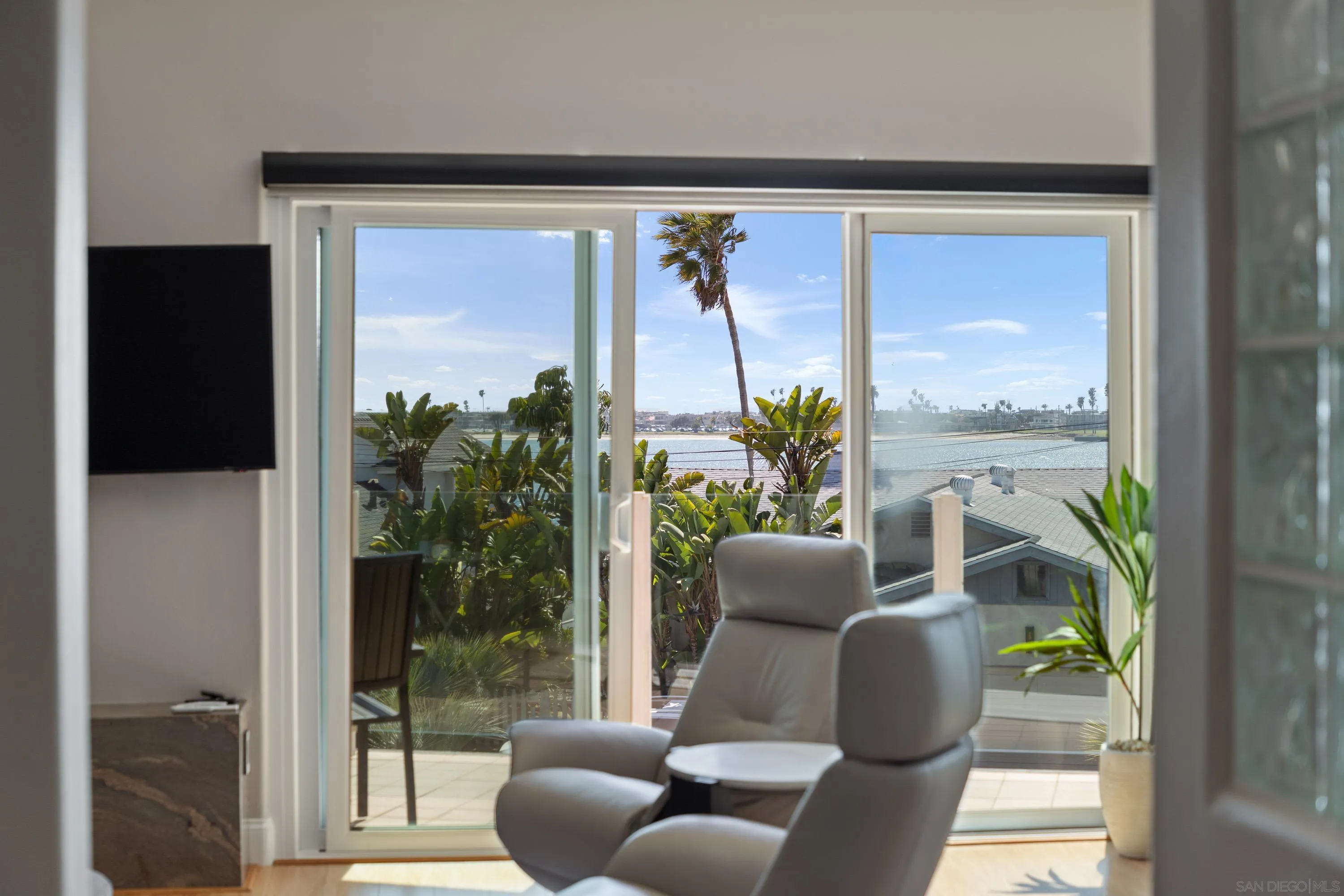 3701 Riviera Drive, Unit 11 Pacific Beach, CA 92109 - Photo 12 of 32 a living room with furniture and a potted plant