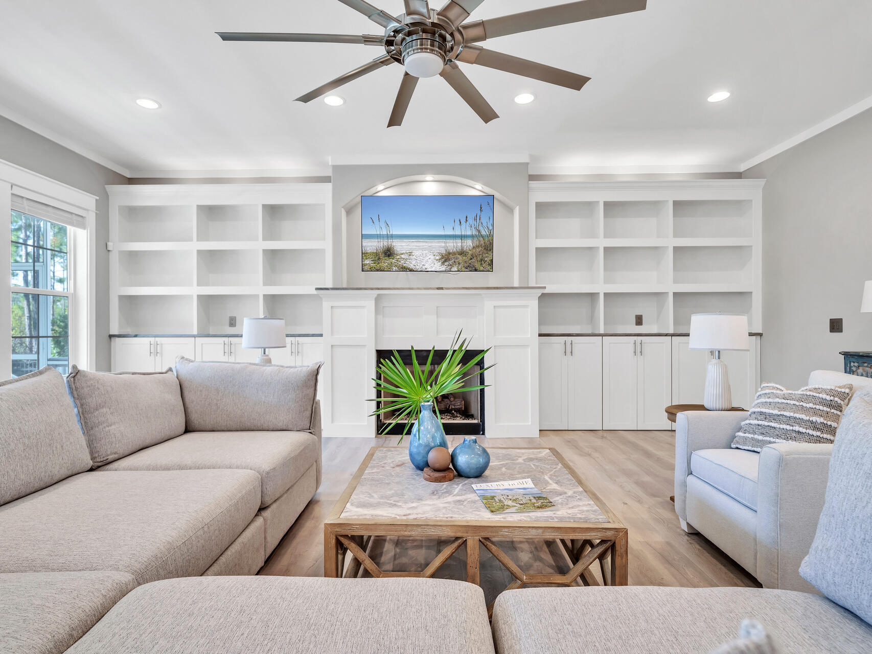 61 Sweet Breeze Drive Santa Rosa Beach, FL 32459 - Photo 7 of 92 a living room with furniture and a fireplace