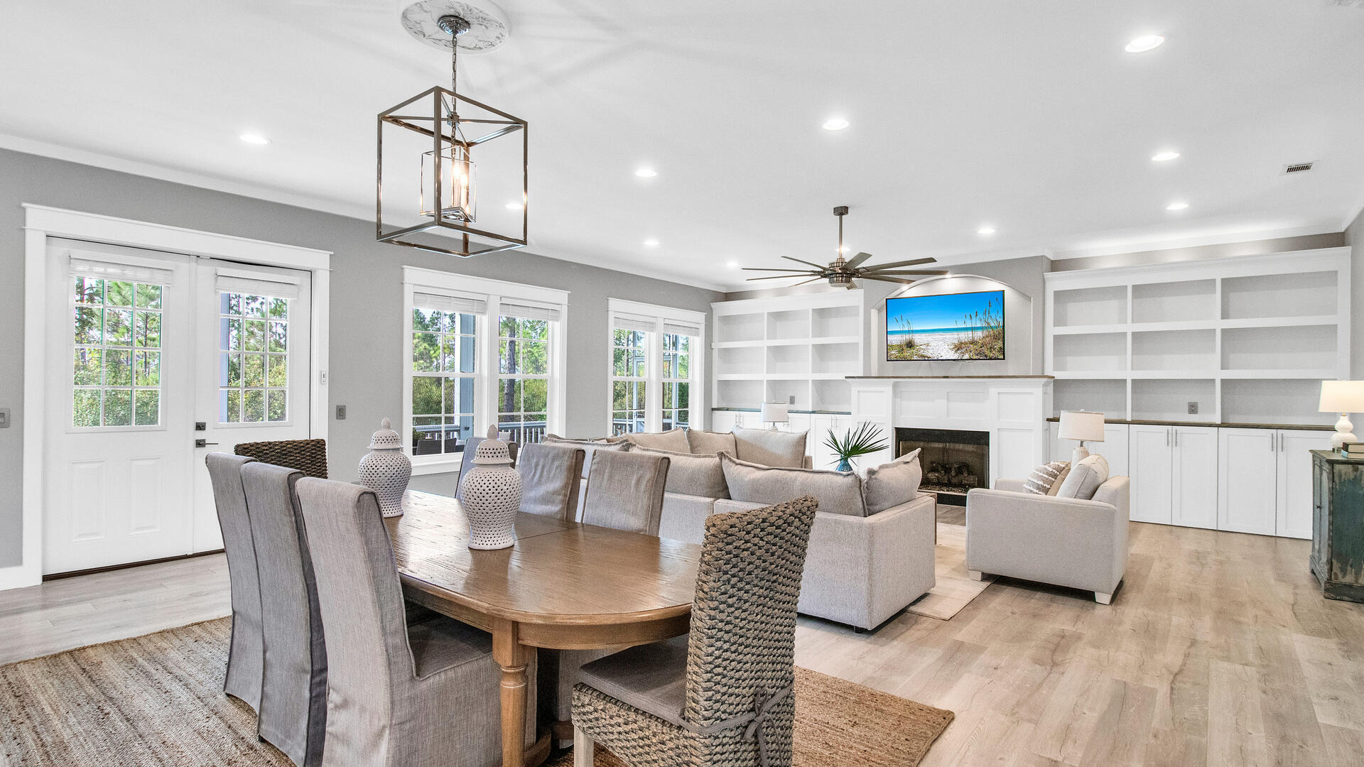 61 Sweet Breeze Drive Santa Rosa Beach, FL 32459 - Photo 82 of 92 a living room with fireplace furniture and a wooden floor