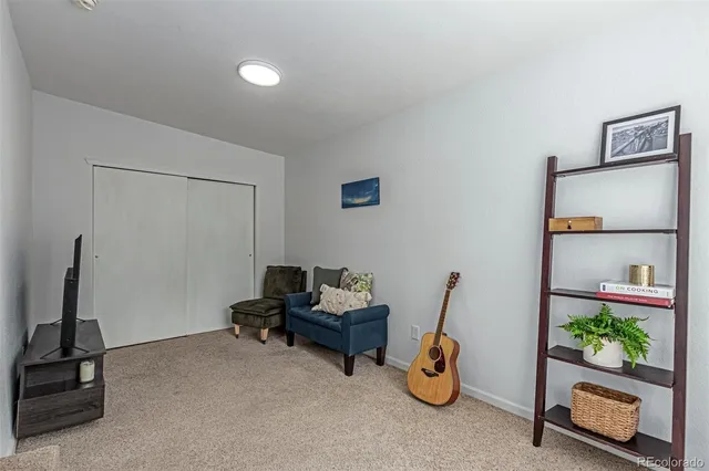 a room with furniture and a potted plant