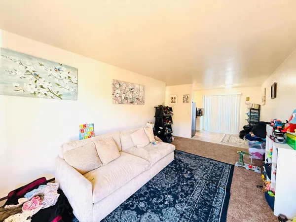 a living room with furniture and a couch