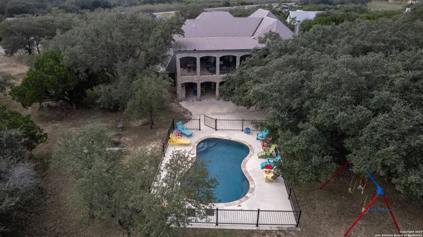 a front view of a house with patio