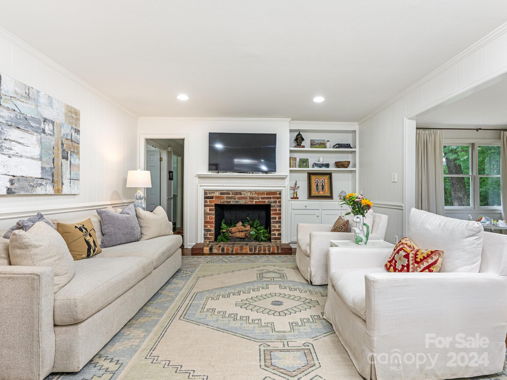 3912 Lovett Circle Charlotte, NC 28210 - Photo 11 of 25 a living room with furniture and a fireplace