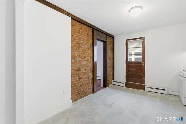 an empty room with closet