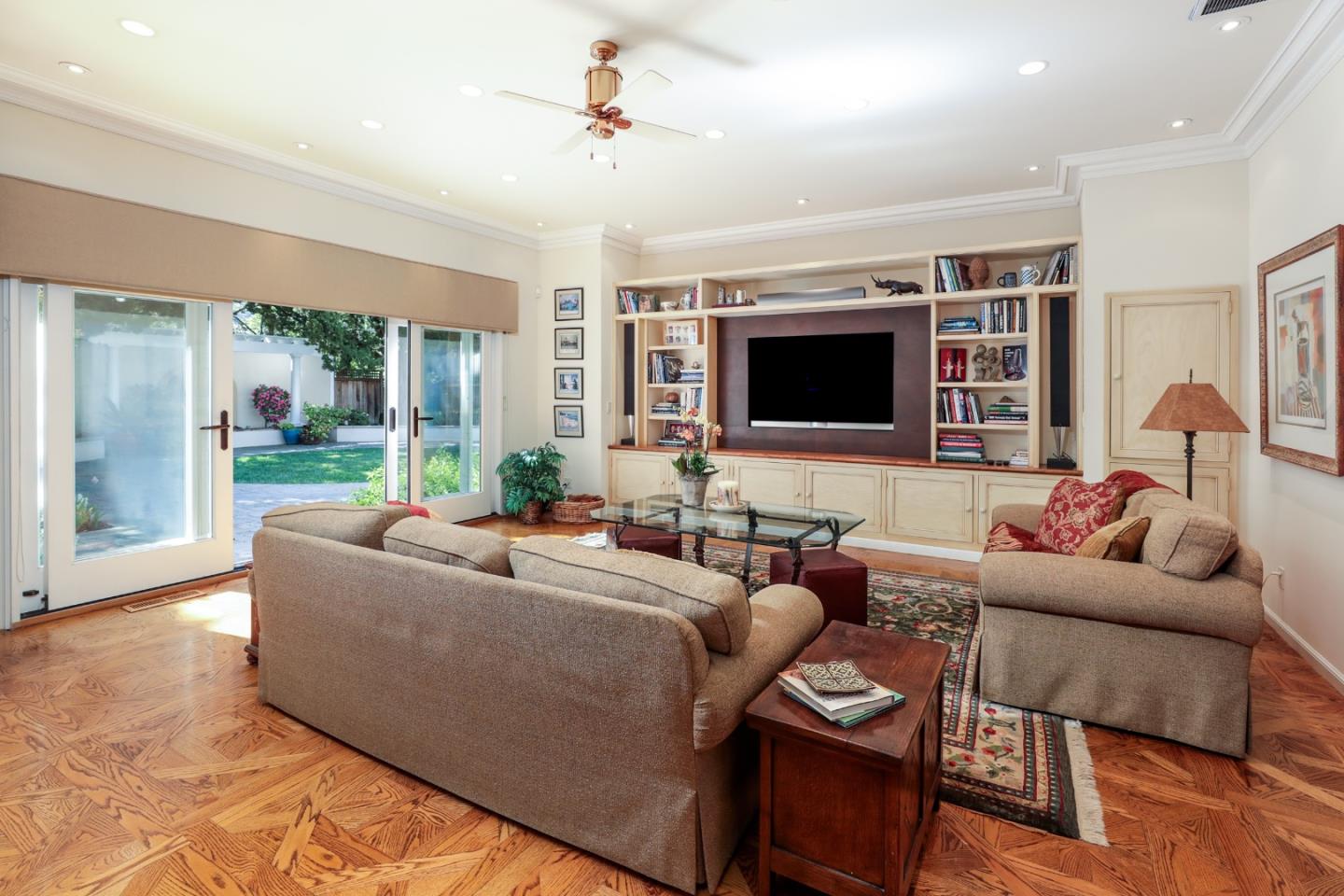 50 Barry Lane Atherton, CA 94027 - Photo 9 of 38 a living room with furniture and a flat screen tv