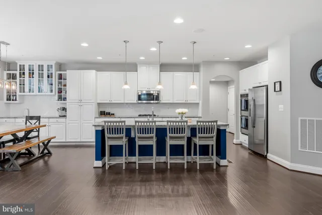 a bedroom with a bed and a cabinets