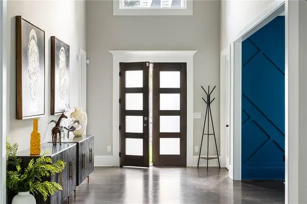 a view of a wooden deck with a bench