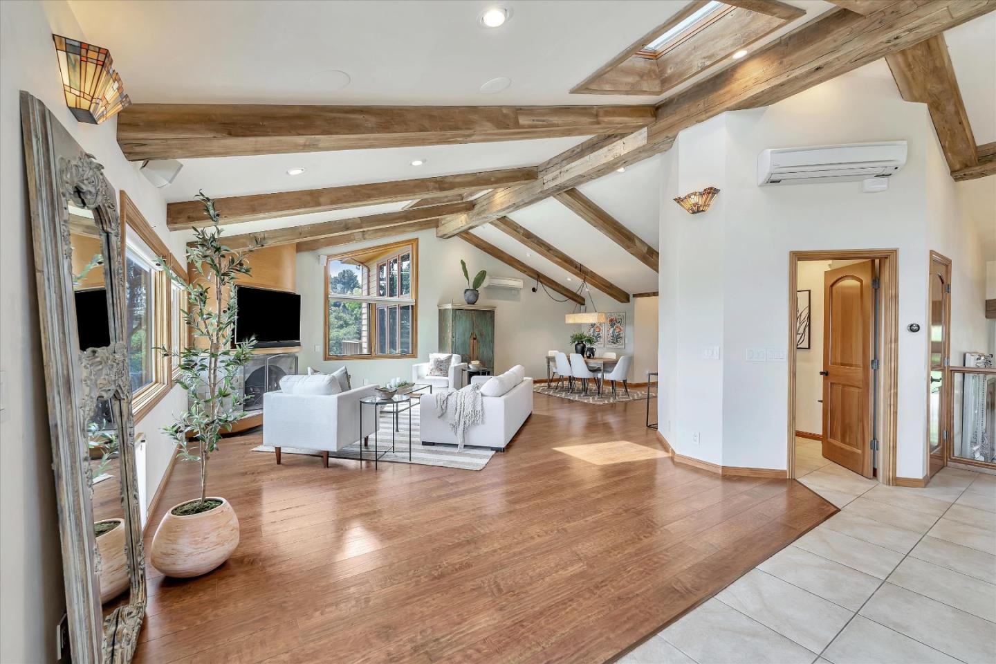 521 Amigo Road Soquel, CA 95073 - Photo 8 of 39 a living room with fireplace furniture and a flat screen tv