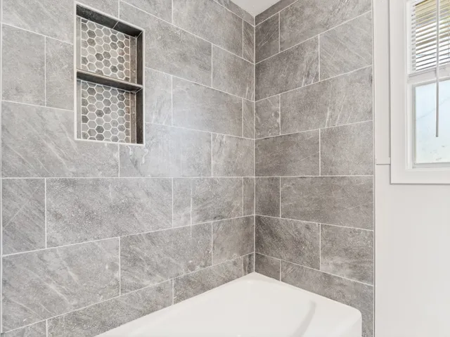 a bathroom with a shower