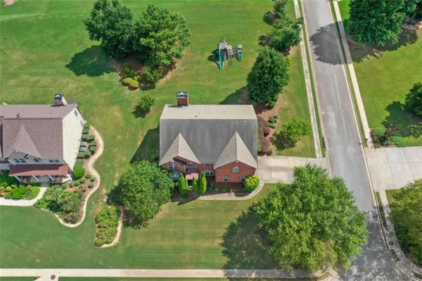 an aerial view of a house