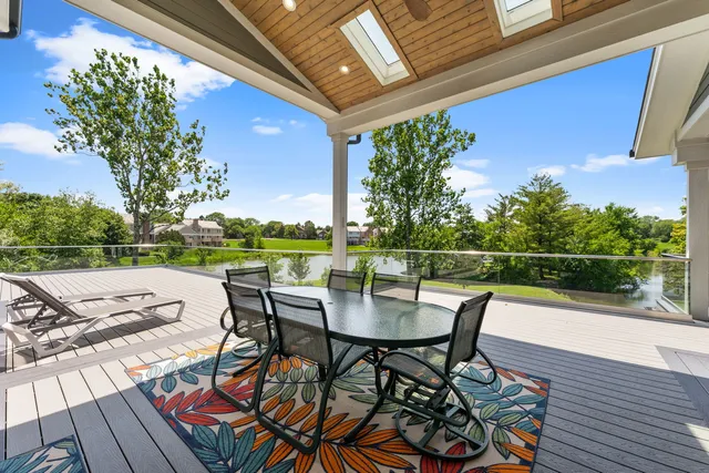 a view of a garden with a lake