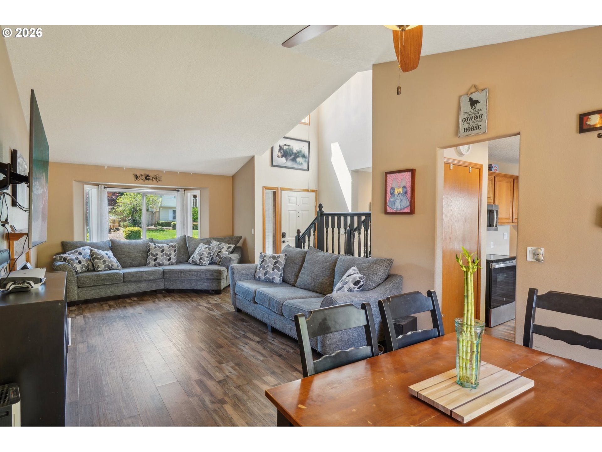 4055 Northeast 13th Terrace Gresham, OR 97030 - Photo 3 of 37 a living room with furniture and a wooden floor