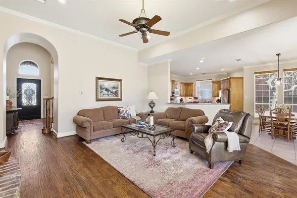 a living room with furniture
