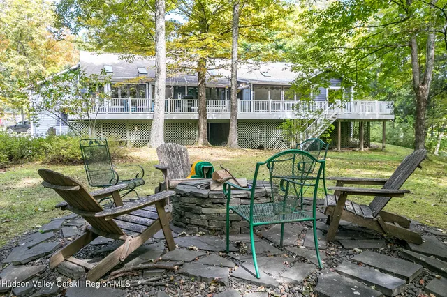 a view of a lounge chairs in the patio