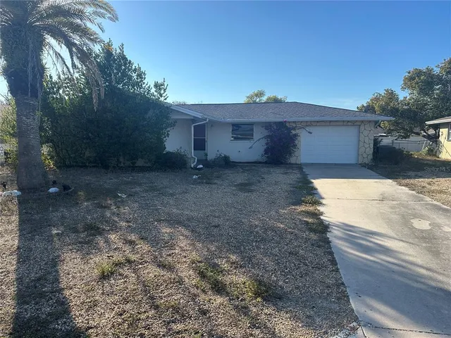 a view of a house with a backyard