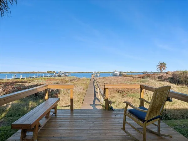 a view of a terrace with a lake