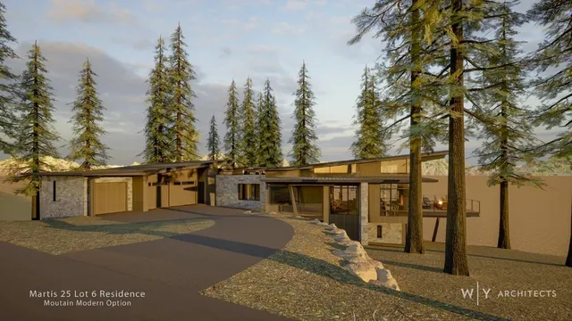 a view of a house with trees in the background