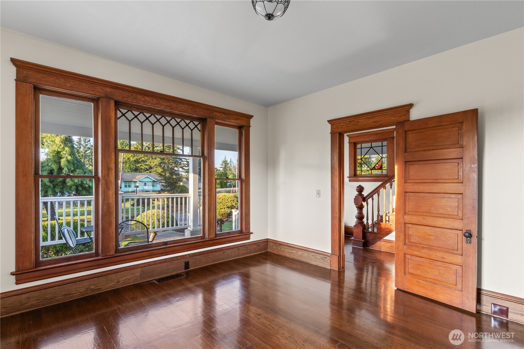 1371 West Axton Road Ferndale, WA 98248 - Photo 18 of 40 a view of empty room with wooden floor and fan