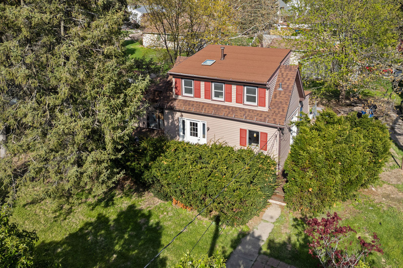 a aerial view of a house