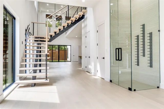 a view of an entryway with a room