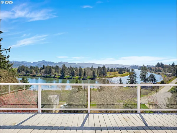 a view of a lake with a mountain view