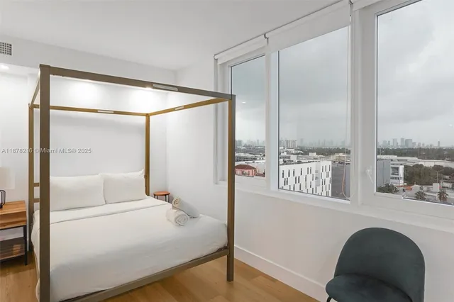 a balcony view with a couch