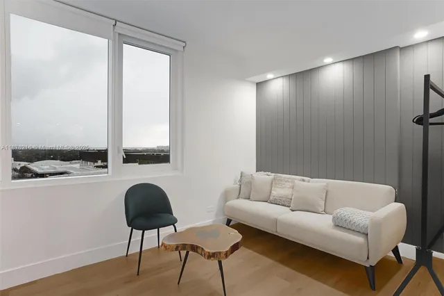 a living room with furniture