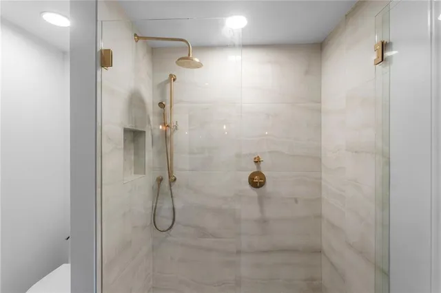 a bathroom with a shower