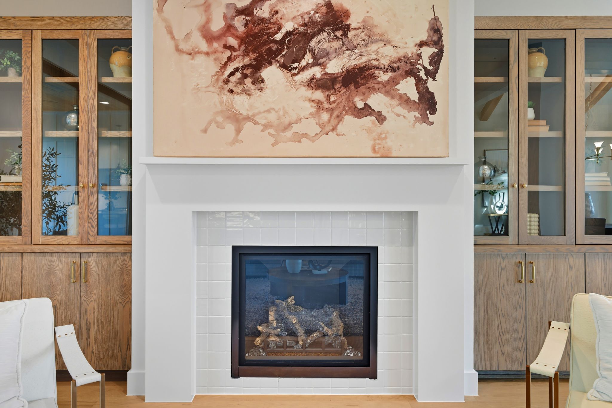 5012 Highland Court Austin, TX 78731 - Photo 8 of 32 Detailed view of wood finished floors and a fireplace