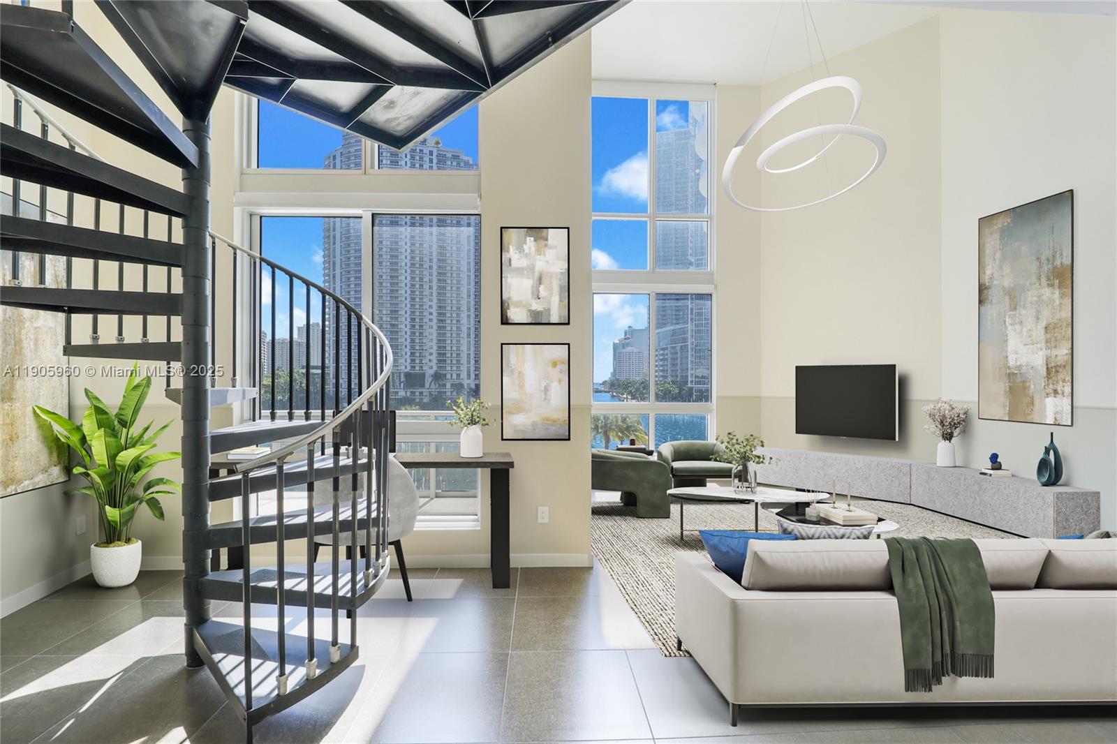 300 South Biscayne Boulevard, Unit L414 Miami, FL 33131 - Photo 4 of 21 a living room with furniture wooden floor and a potted plant
