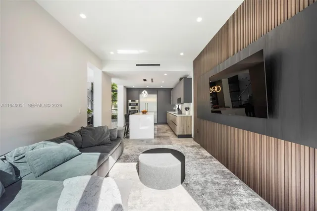 a living room with furniture