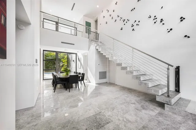 a view of an entryway with seating area