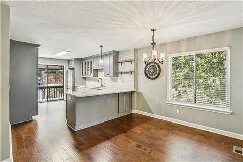 a view of kitchen and window