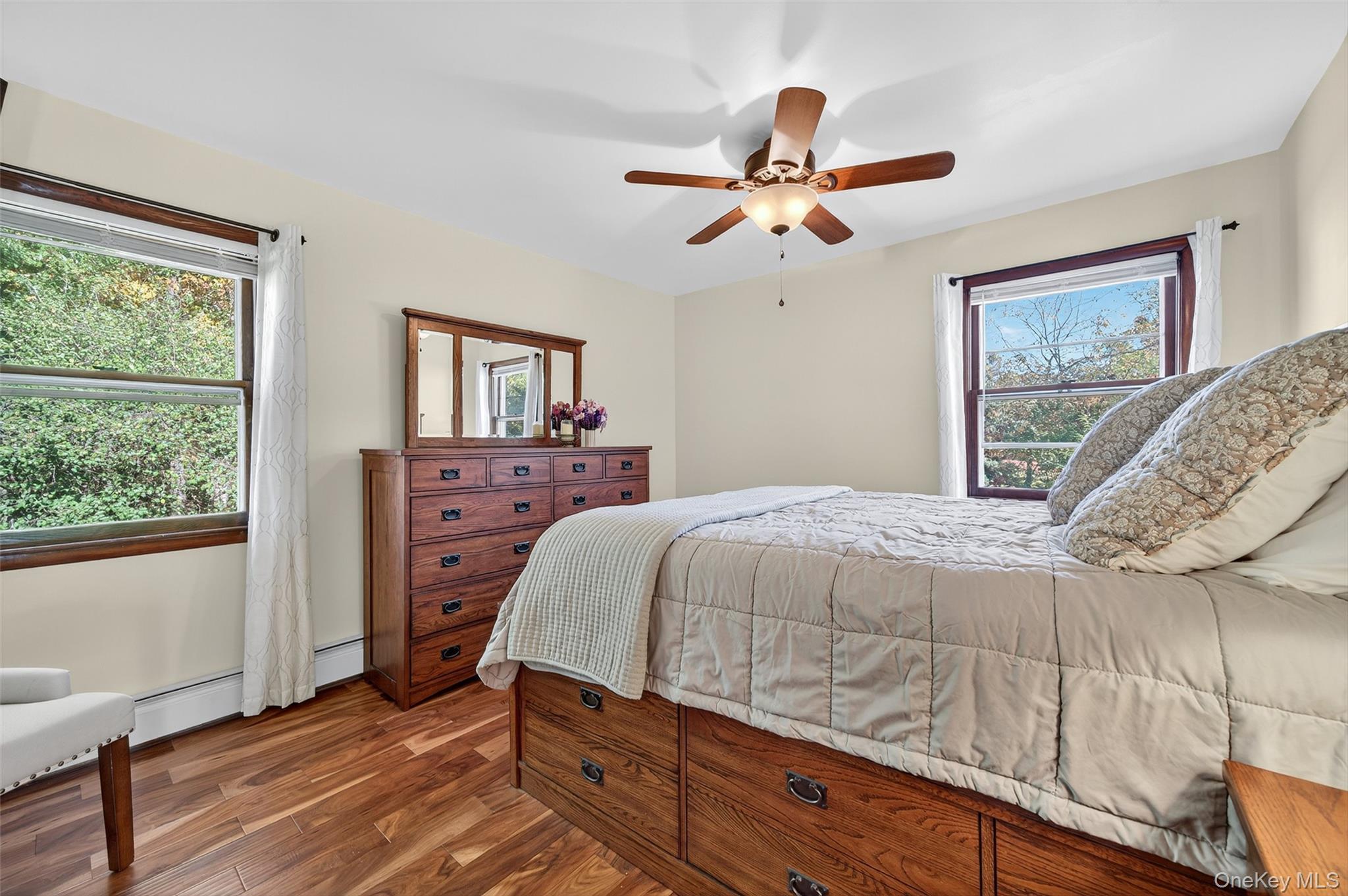 18 Rondack Road Middletown, NY 10941 - Photo 15 of 33 Bedroom with wood finished floors, a ceiling fan, and a baseboard radiator