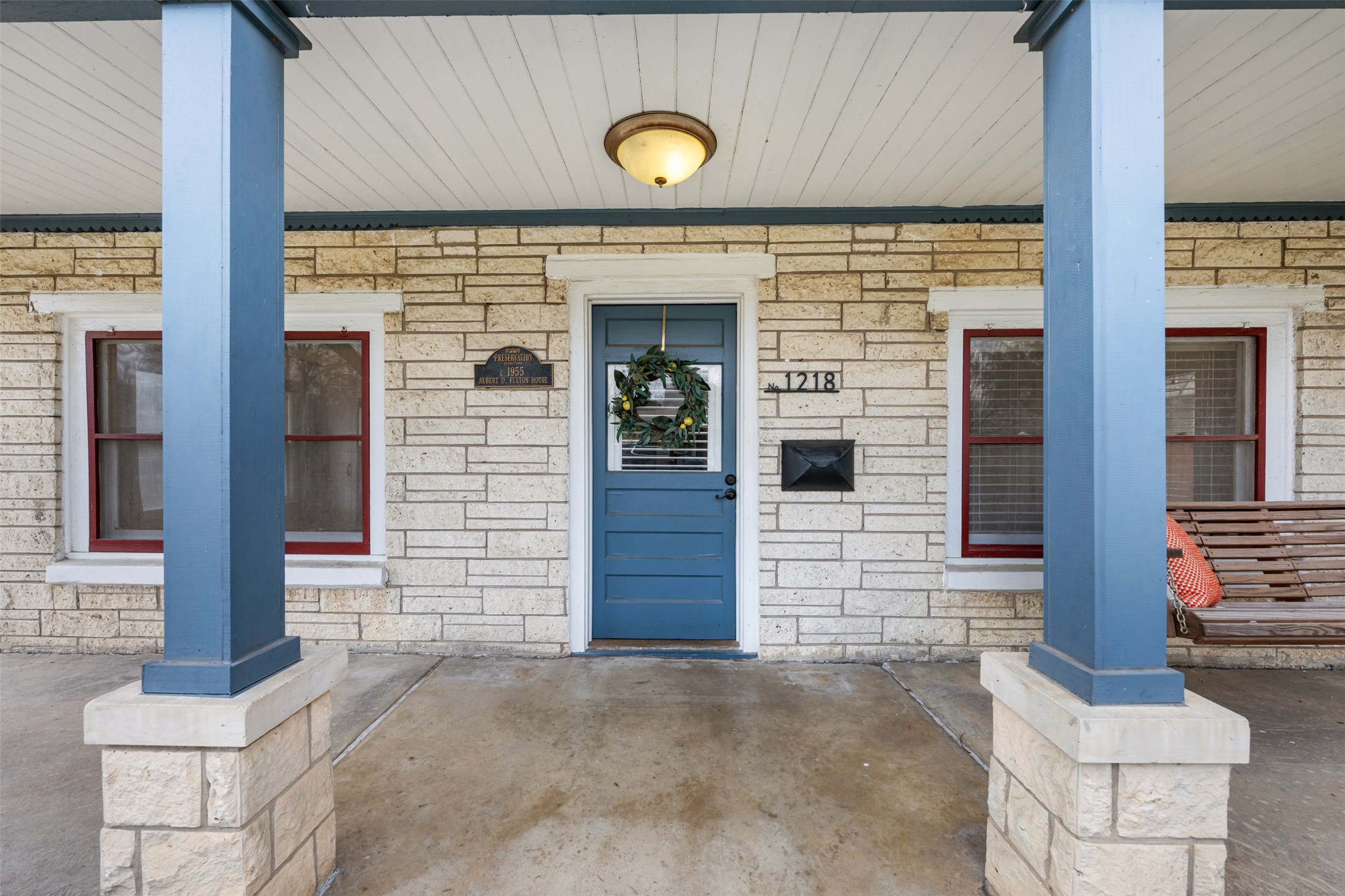 1218 South Myrtle Street Georgetown, TX 78626 - Photo 7 of 37 Property entrance with a porch and stone siding