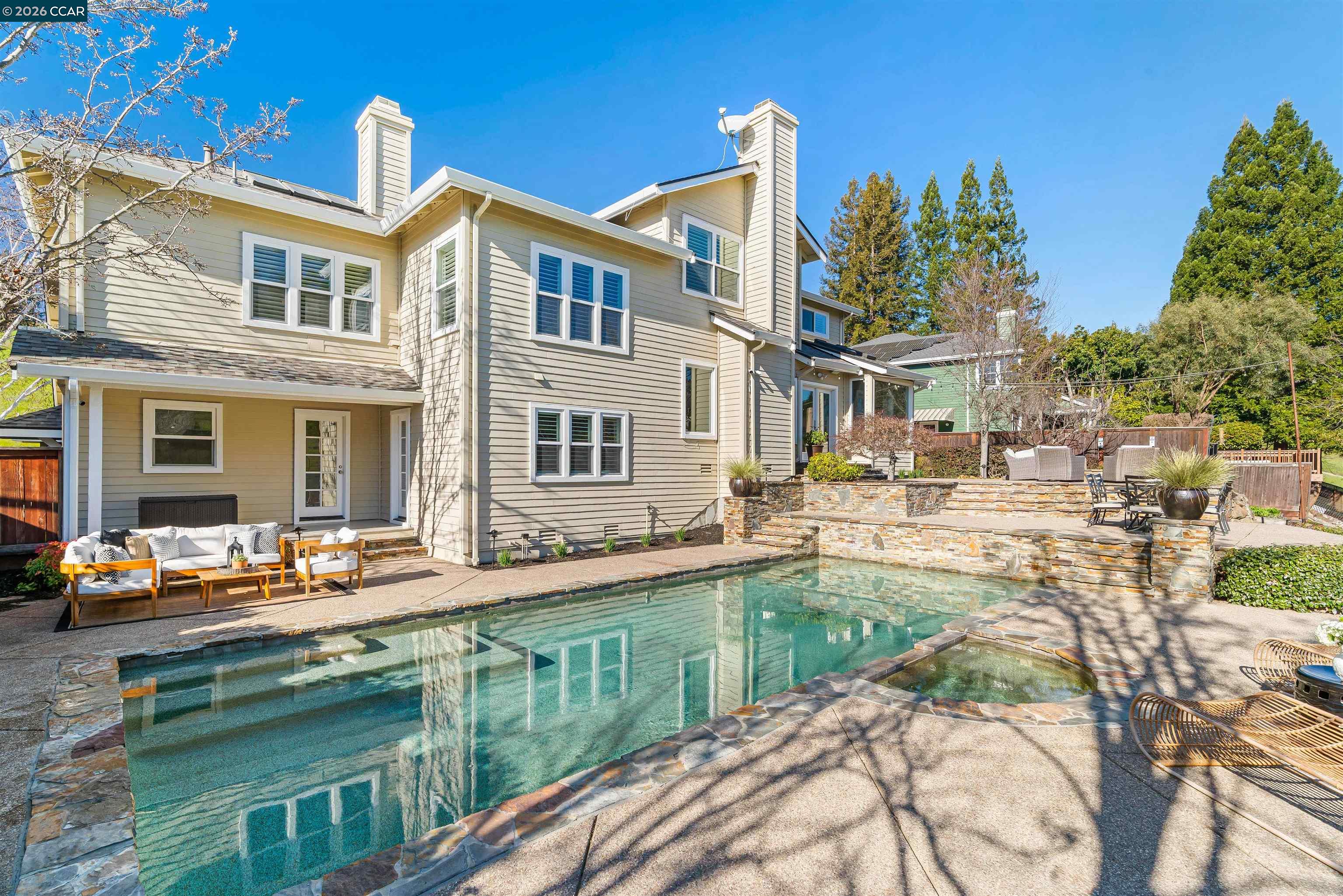 138 Sunhaven Road Danville, CA 94506 - Photo 42 of 60 a house view with pool and outdoor seating