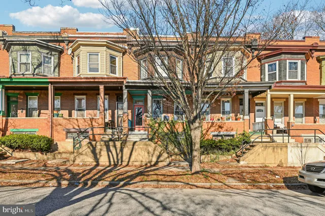 a view of a building with a patio