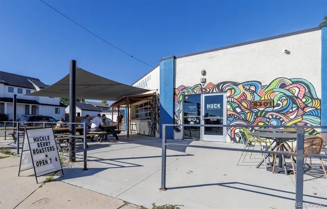 a front view of a building with street