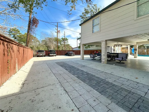a view of a street with sitting area