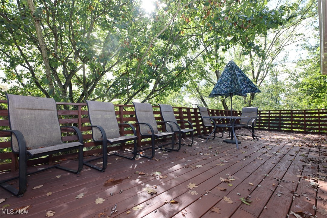 115 Carol Road Wellsburg, WV 26070 - Photo 9 of 36 Wooden terrace with outdoor dining area